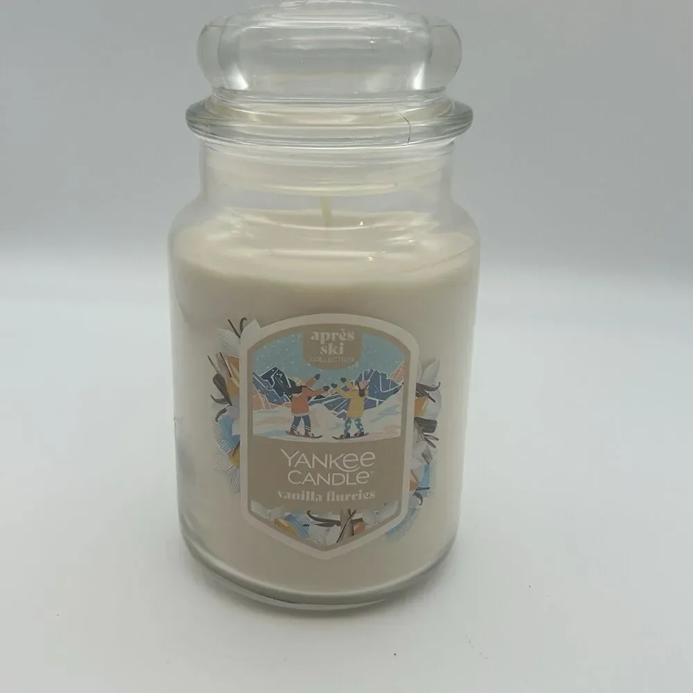 Yankee Candle Vanilla Flurries 22 oz Large Jar Candle NEW Après Ski Rare